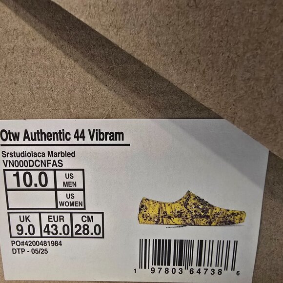 OTW Vans x S.R. Studio LA CA Authentic 44 Vibram Mens 10 Jackson Pollock Art NEW - Picture 10 of 16